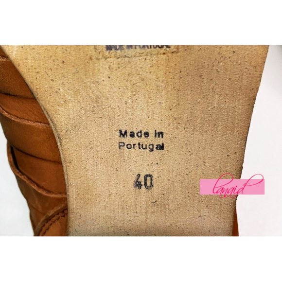 NEW Free People Hybrid Heel Boots Terracotta Tan Destroyed Leather Ankle Booties - Picture 11 of 12